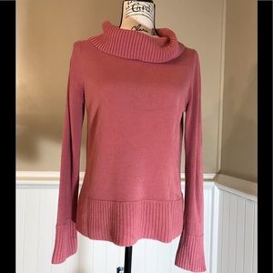 Pink soft sweater cowl neck